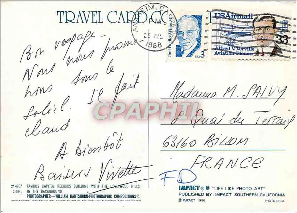 Capitol Records — Hollywood Hills — Impact Southern California - Rückseite