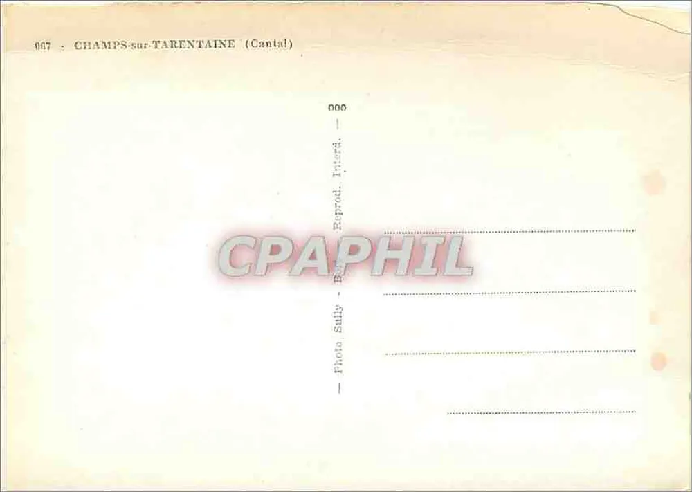 Champs-sur-Tarentaine — Cantal — Photo Sully, Interd. Reprod. - Verso