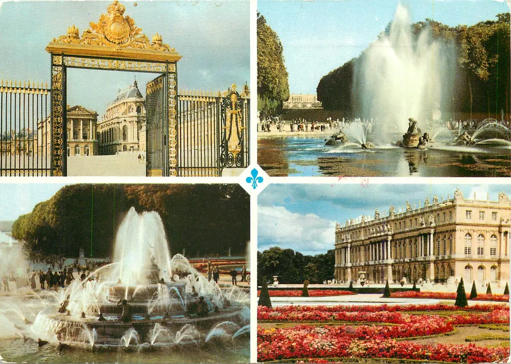 Versailles — Grille d'Honneur, Bassin d'Apollon, Château, Jardins — Éditions d'Art - Recto