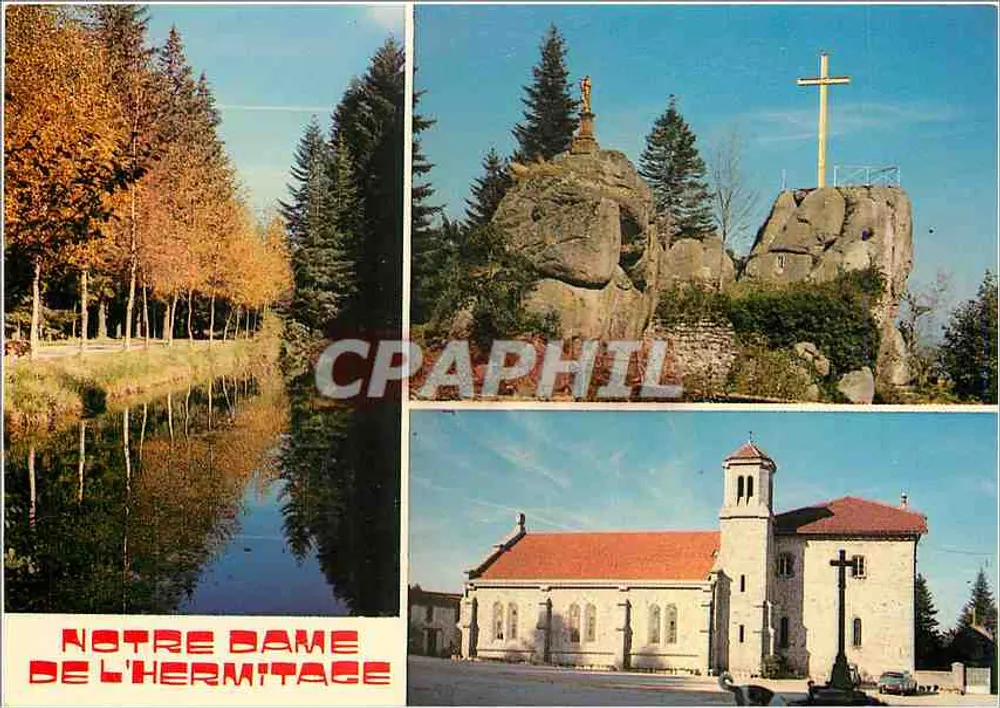 Notre-Dame de l'Hermitage — Teich, Felsen, Kirche — Editions Cellard Bron - Vorderseite