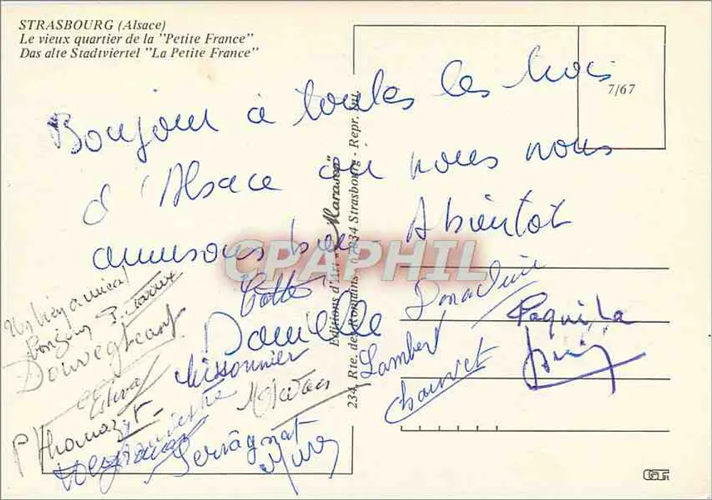 Straßburg (Elsass) - Ansicht des 'Petites France'-Viertels — Verlag 'Marabout' Nr. 234 - Rückseite