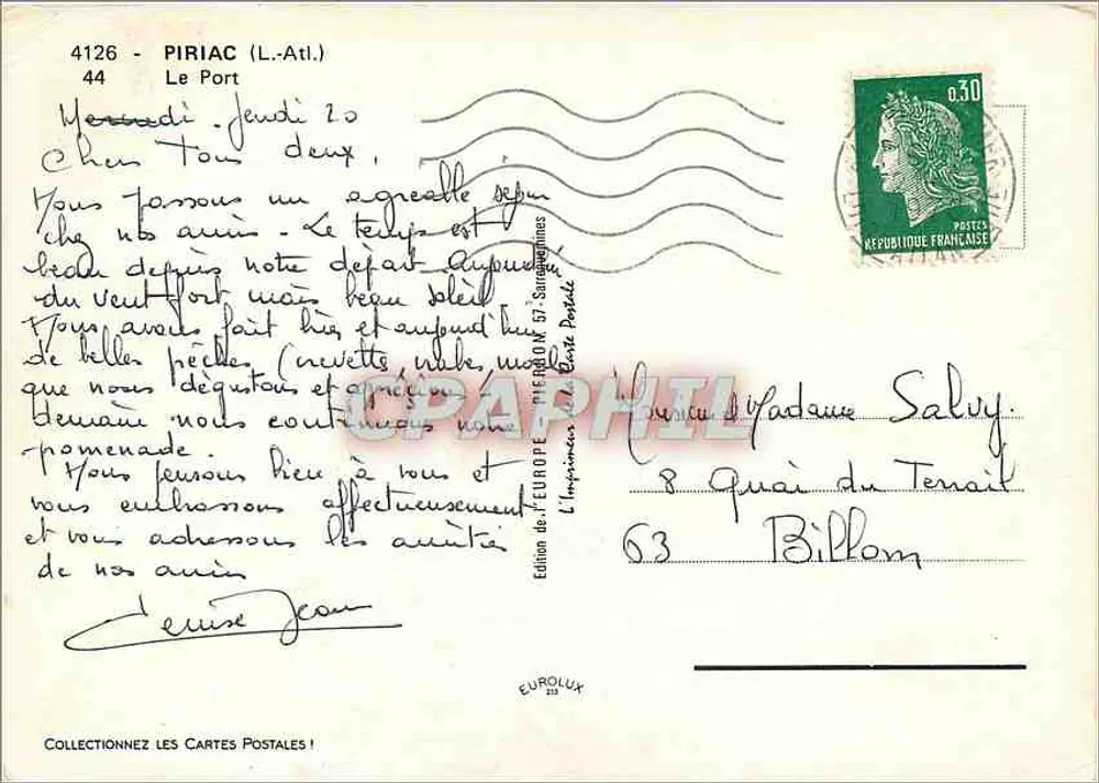 Piriac (L.-Atl.) — Il Porto — Edizione dell'Europa Meridionale - Verso