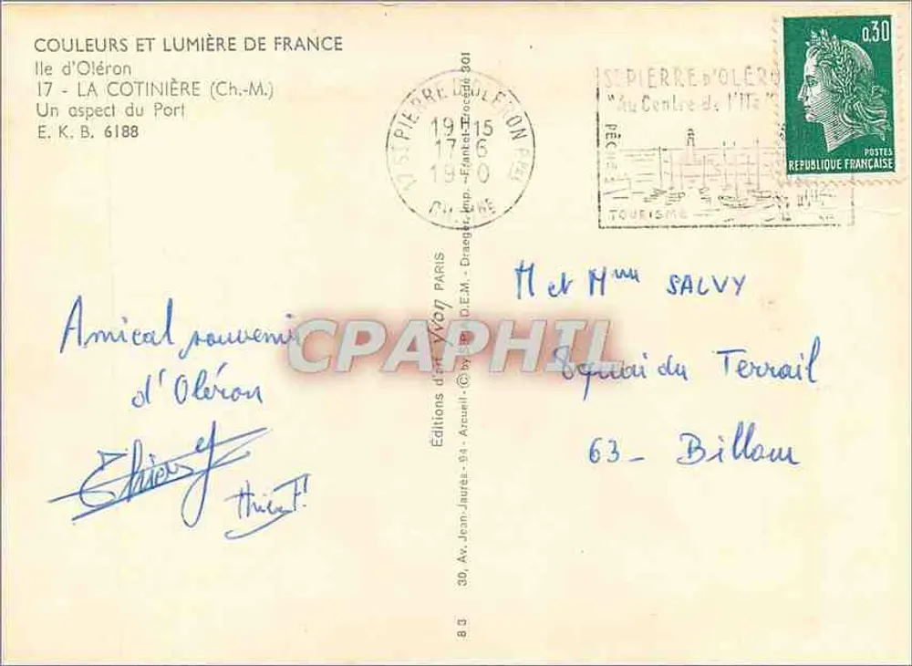 Port d'Oléron — La Cotinière — Éditions d'Oléron - Verso