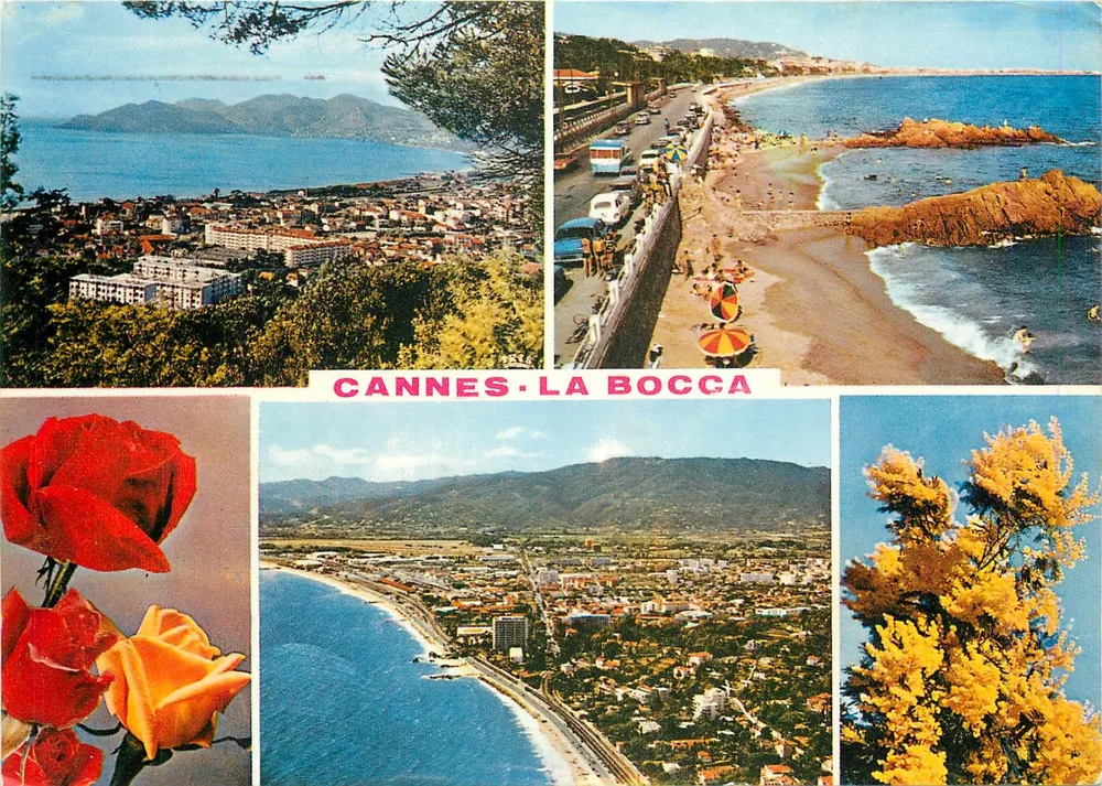 Cannes - La Bocca — vista panorâmica e praia — Edições Les Éditeurs de la Côte d'Azur - Frente