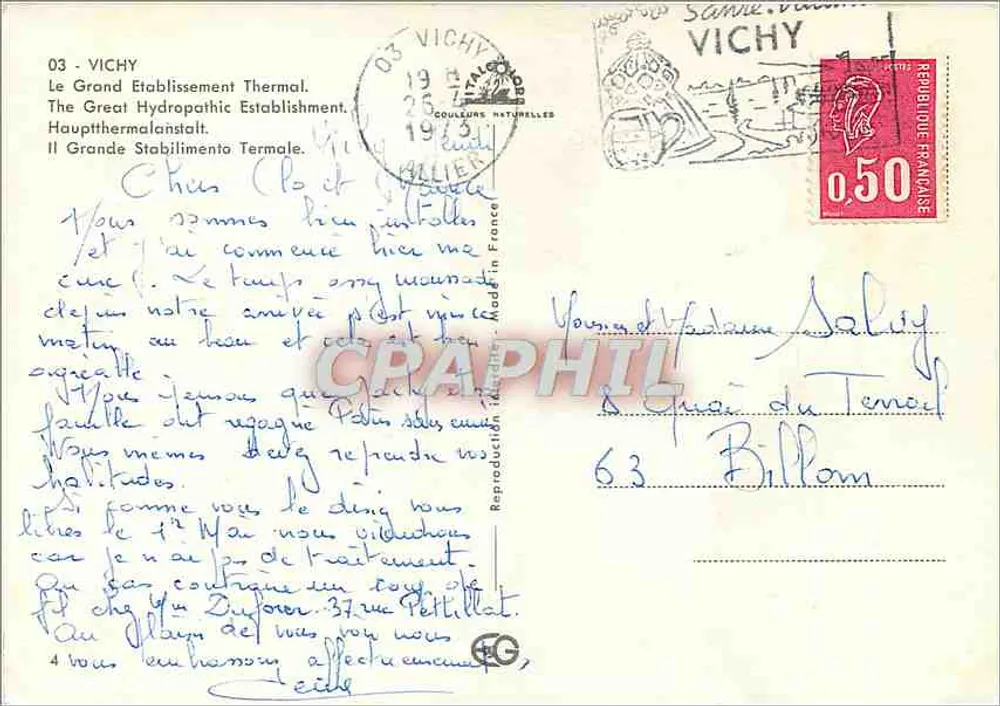 Vichy — Het Grote Thermeestation — Uitgever: Couleurs Naturelles - Achterkant