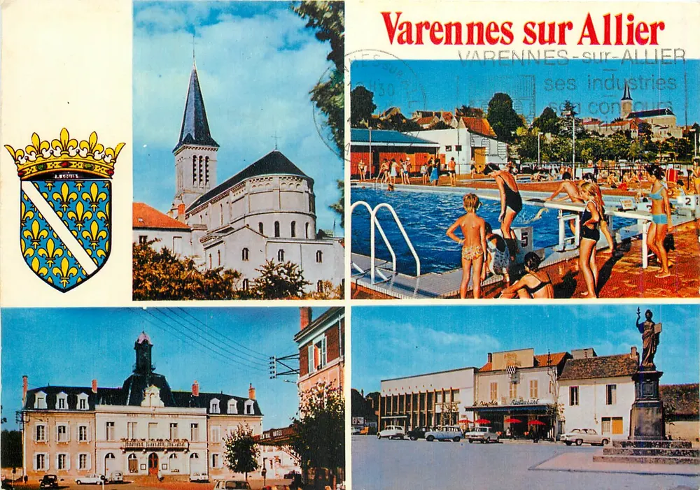 Varennes-sur-Allier — suas indústrias, sua igreja, sua piscina e seu monumento — Impressora Robert Louis - Frente