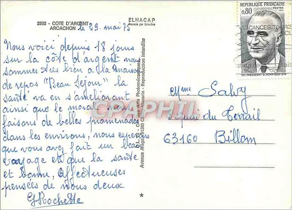 Arcachon — A praia e o porto de recreio — Elnacap - Verso