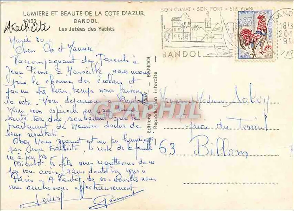 Bandol — Die Yacht-Piers — Editionen Graphil - Rückseite