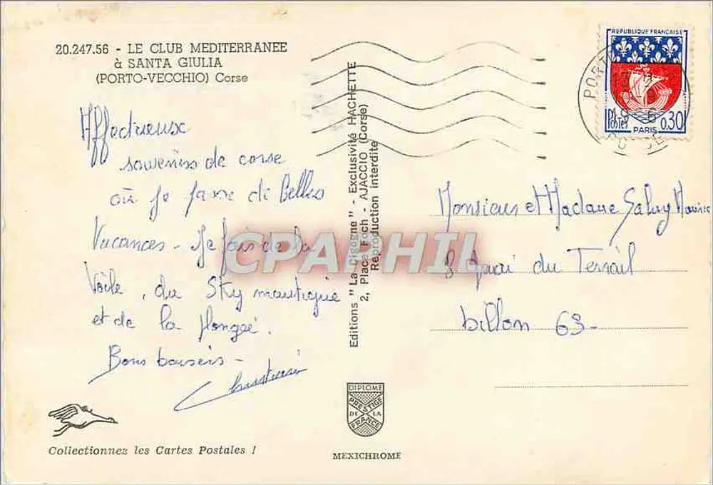 Santa Giulia — Club Méditerranée — Éditions Diplôme - Rückseite