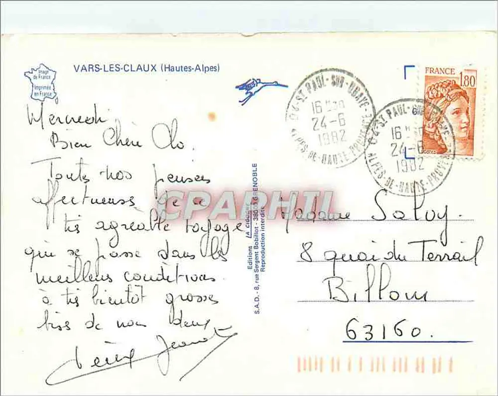 Vars — Montanhas, lago, piscina e cavalos — editor S.A.D. n°8 - Verso