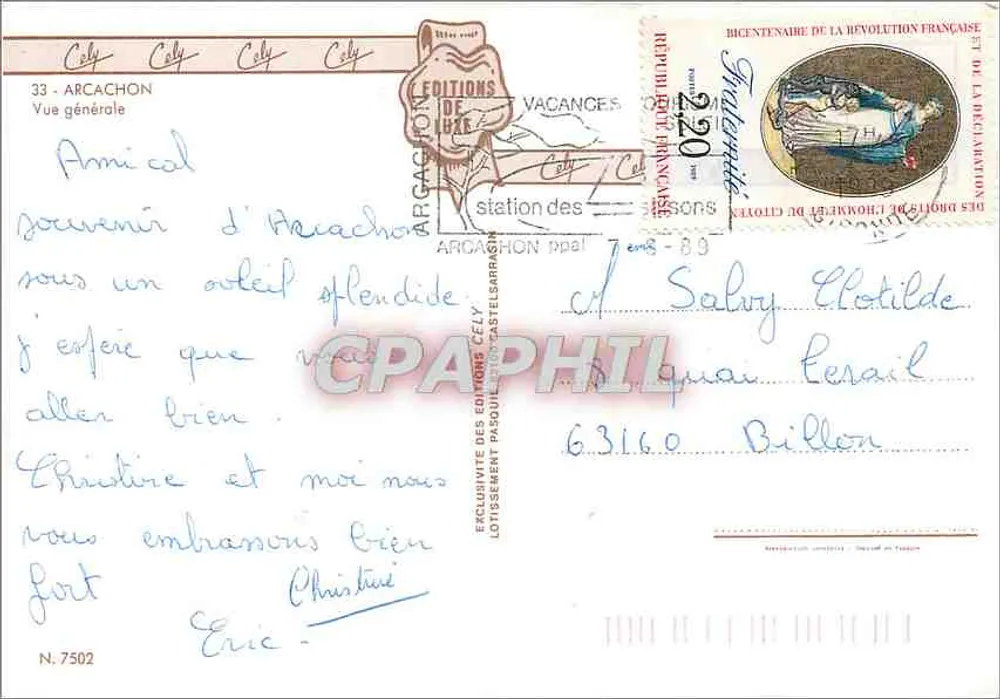 Arcachon — Vista geral — Éditions de Luxe - Verso