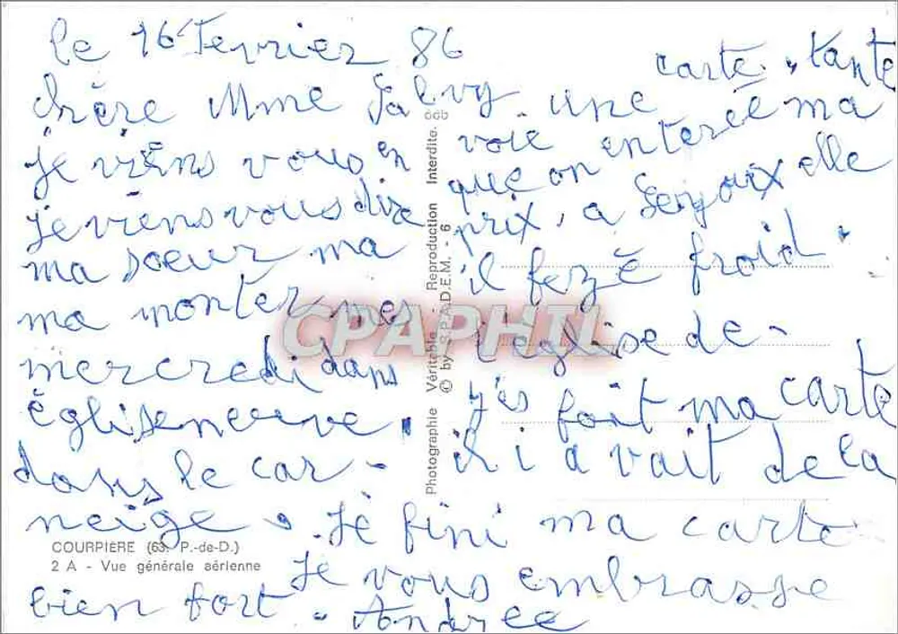 Courpière (63, P.-de-D.) — Algemene luchtfoto — Fot. CIM - Achterkant