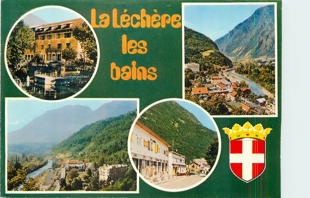 La Léchère-les-bains — vista panorâmica e estabelecimento termal — editor não visível - Frente