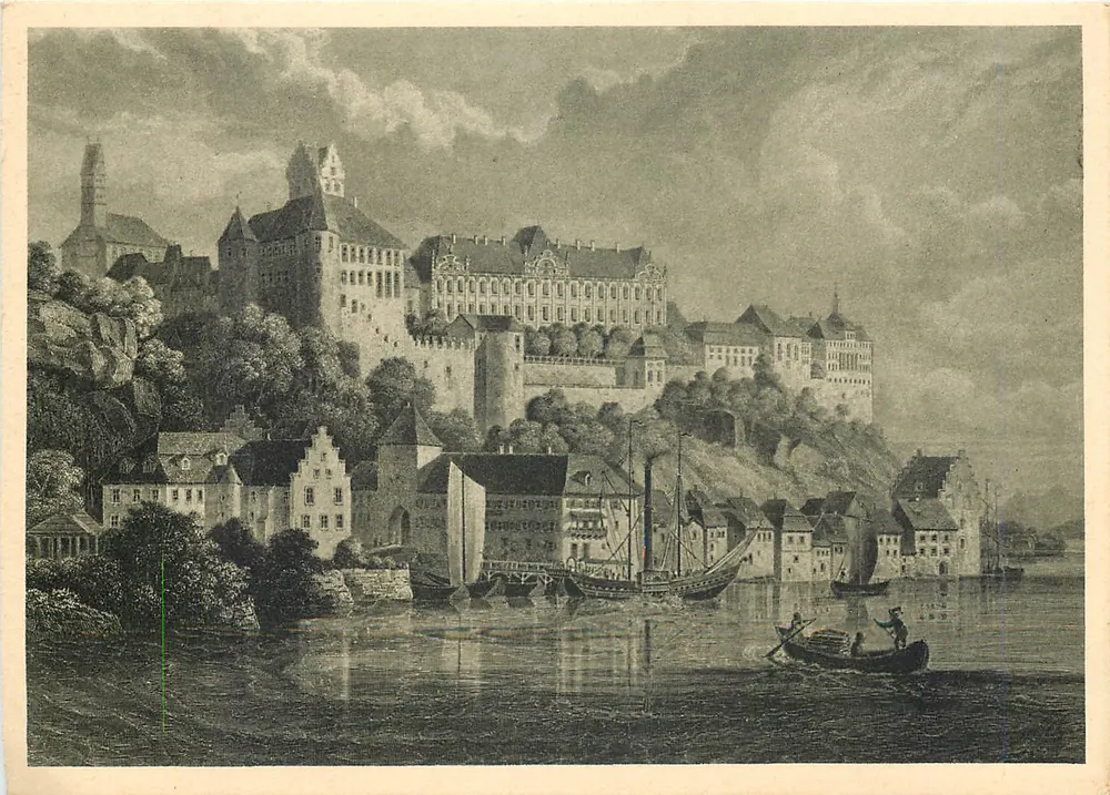 Meersburg am Bodensee — allgemeine Ansicht — Graph. Kunst- u. Verlagsanstalt Weber & Co., Stuttgart - Vorderseite