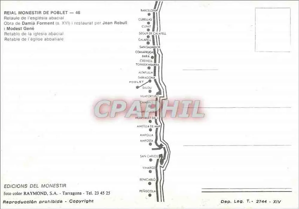 पोब्लेट के अभट चर्च के रेटाब्लो — डैमिया फोरमेंट (16 वीं शताब्दी) के कार्य, जॉन रेबल द्वारा रिस्टोर किया गया — एडिशन्स डेल मोनेस्टिर, टारगोना - पीछे