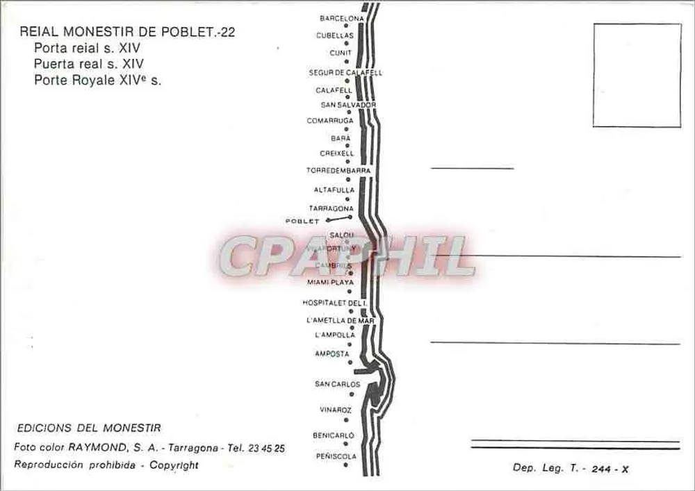 Koninklijke poort van het klooster van Poblet — 12e eeuw — Éditions del Monestir, Tarragone - Achterkant