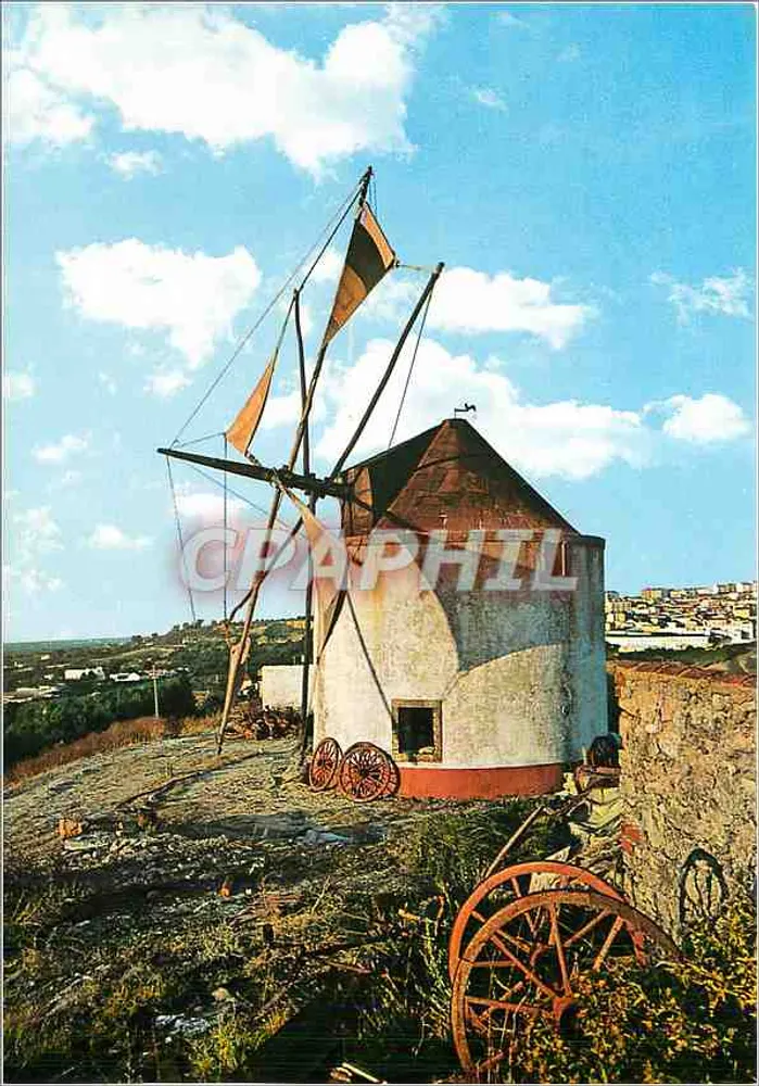 Młyn wiatrowy w Palmeli — Portugalia — wydawca Tiziano Zanella 46, Porto - Awers