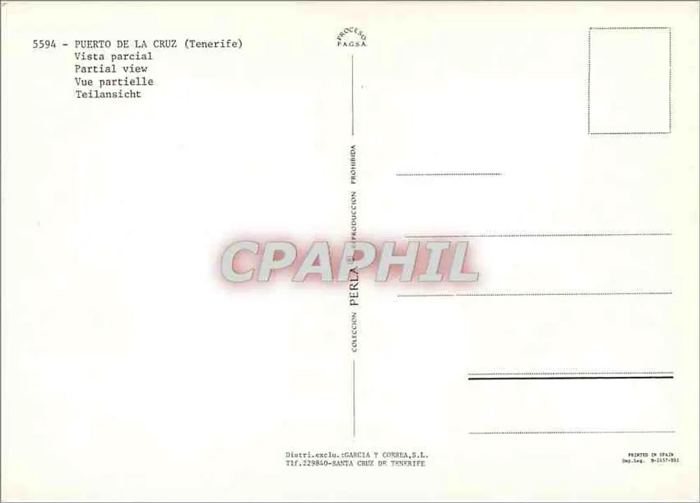Teilansicht von Puerto de La Cruz — Tenerife — éditeur TIF.229840-Santa Cruz de Tenerife - Rückseite