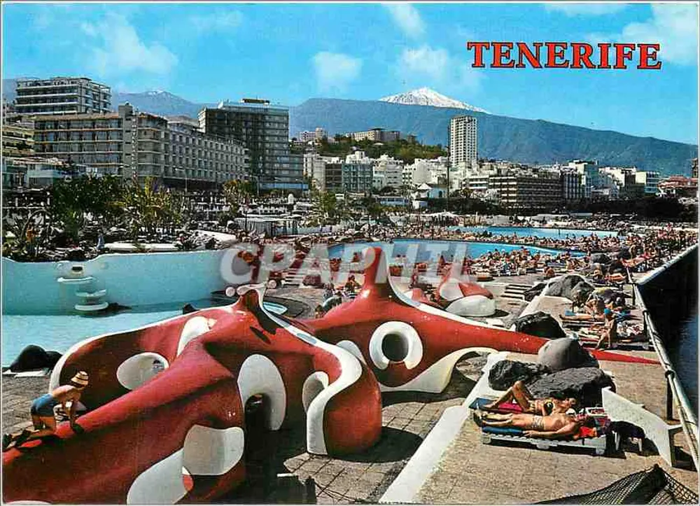 Piscine et plages de Puerto de La Cruz — Tenerife — éditeur García y Correa, S.L. - Recto