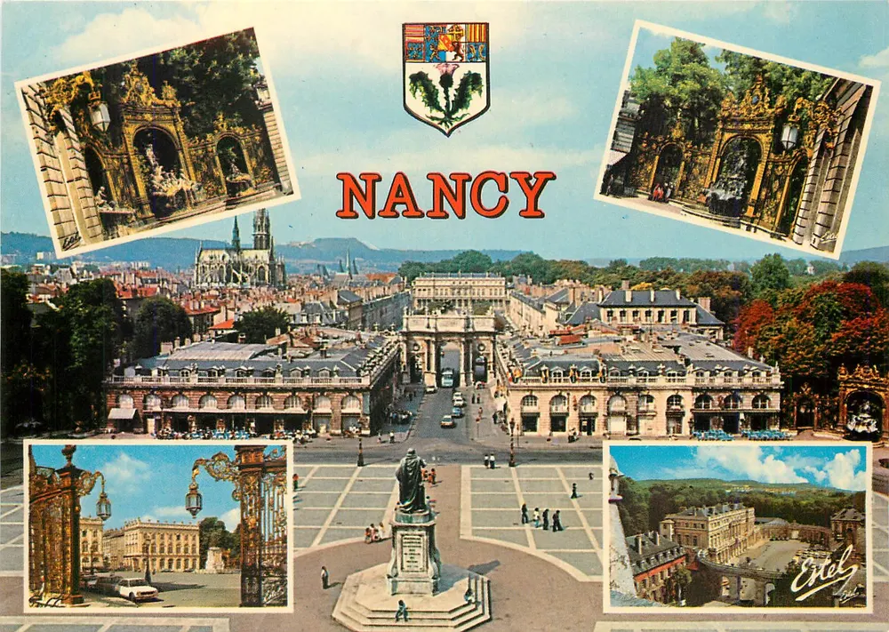 NANCY — vista panorâmica da praça Stanislas — Edições ESTEL & LÉCONTE - Frente
