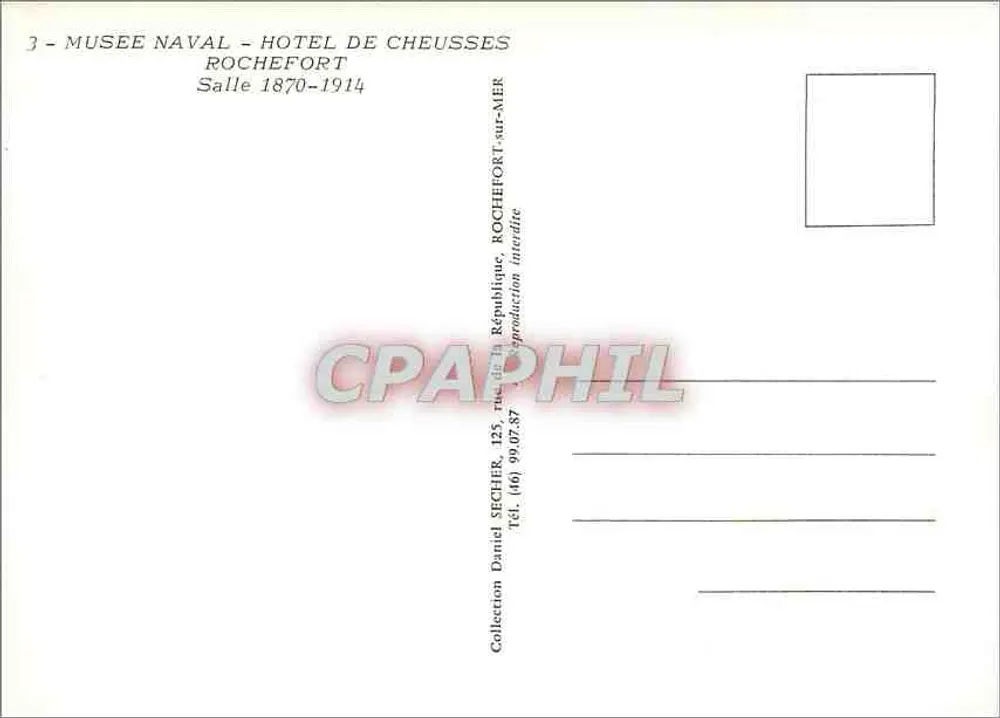 Musée Naval - Hôtel de Cheusses - Rochefort - Verso