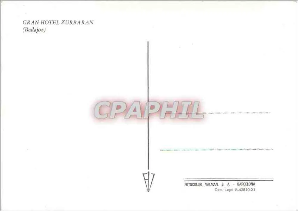 Gran Hotel Zurbaran — Badajoz — FOTOCOLOR VALMAN S.A. - BARCELONA - Achterkant