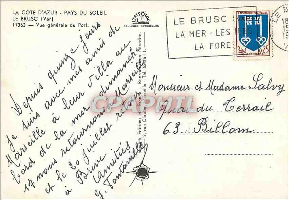 Le Brusc (Var) — Allgemeiner Blick auf den Hafen — Éditions de France, 2, rue Clapier, Marseille - Rückseite