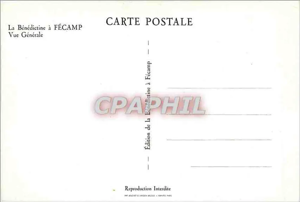 A Bénédictine em FÉCAMP — Vista Geral — Edição da Bénédictine em Fécamp - Verso