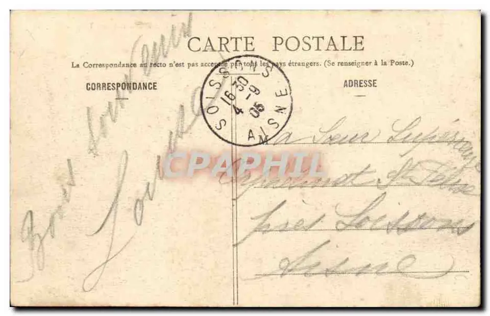 Chambéry — O Castelo, Torre do Donjon — editor anônimo, n° 690 - Verso