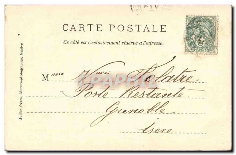 Chambéry - Portail de St-Dominique — Librairie A. Perrin, n° J.J.2186 - Verso