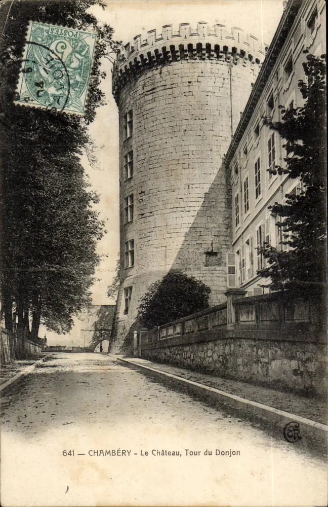 Chambéry — O Castelo, Torre do Donjon — C.R. editor, n° 641 - Frente