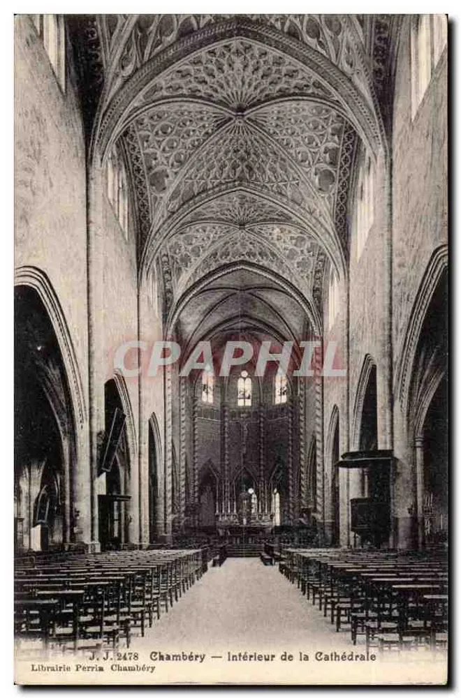 Chambéry — Interior da Catedral — Livraria Perrin - Frente