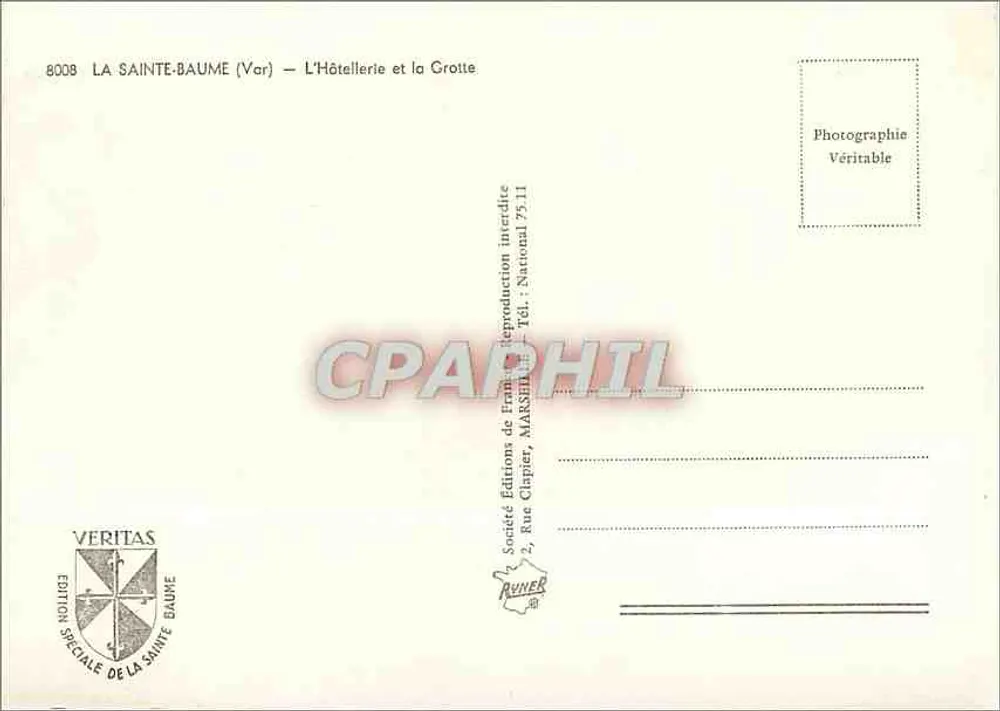 La Sainte-Baume (Var) — O Hótel e a Gruta — Edições Veritas - Verso