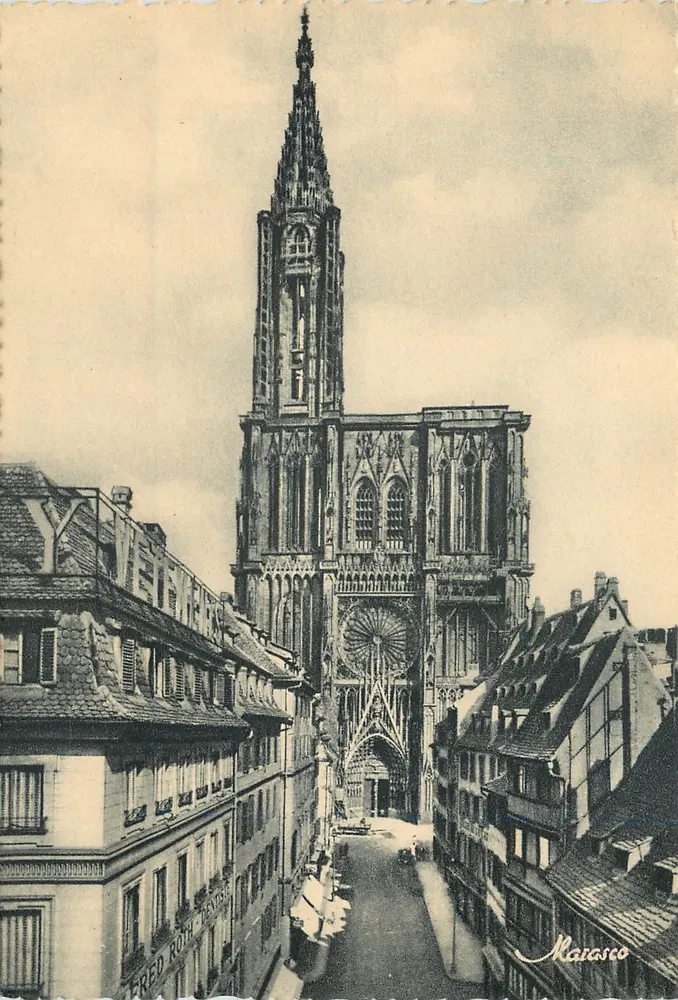 Strasbourg — La Cathédrale et la Rue Mercière — Édition d'Art Marasco - Recto