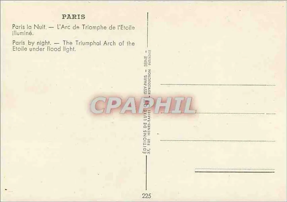 Paris — L'Arc de Triomphe illuminé — Estel - Verso
