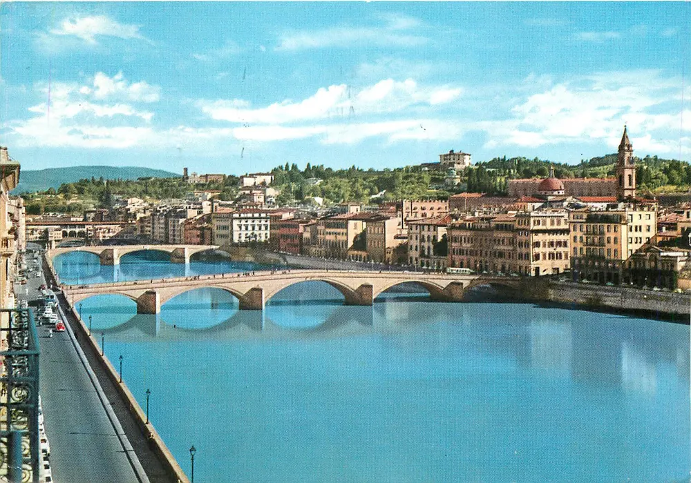 Vue des ponts et colline de San Miniato — Ed. SAFRA — n° 257 - Recto