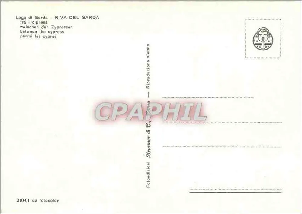 Lago di Garda – Riva del Garda — entre les cyprès — Brunner & C. Torino - Verso
