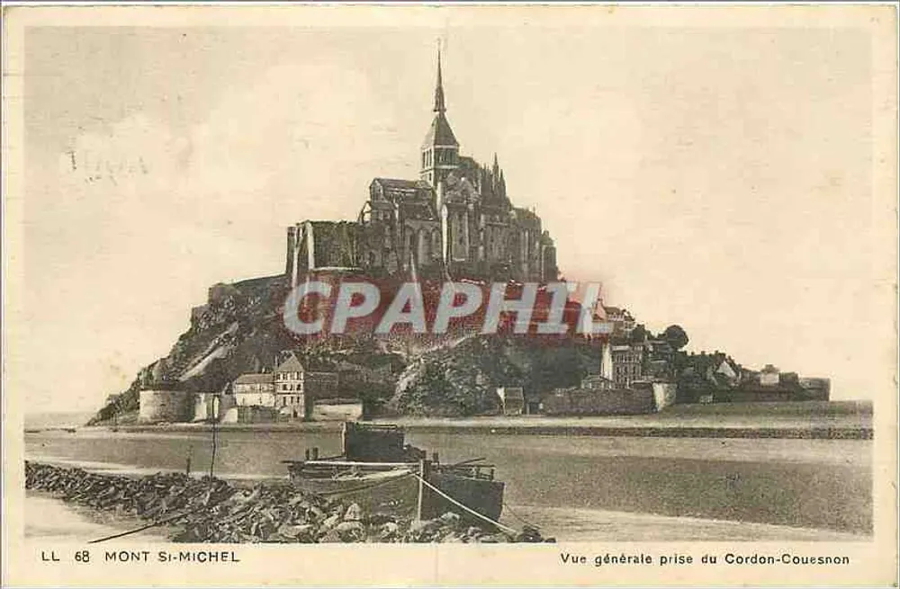 Mont-Saint-Michel — Vue générale prise du Cordon-Couesnon — LL 68 - Recto