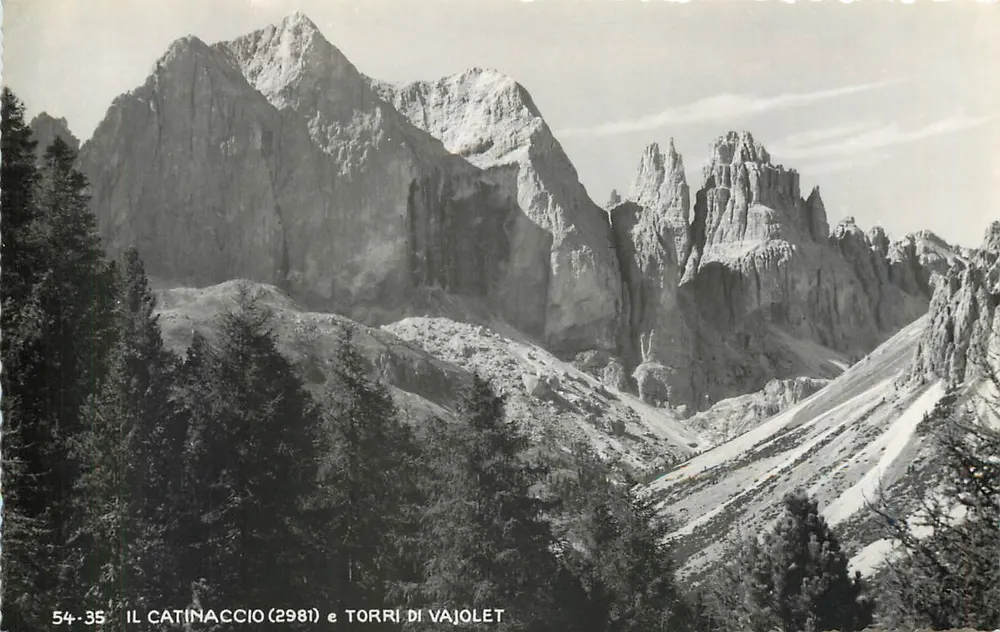 Les Dolomites — Le Catinaccio (2981 m) et les Torri di Vajolet — série 54-35 - Recto