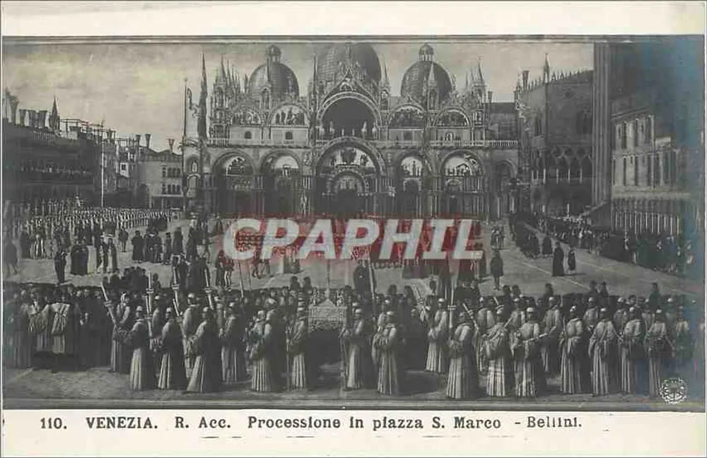Venezia. R. Acc. Processione in piazza S. Marco - Bellini. 110. - Recto