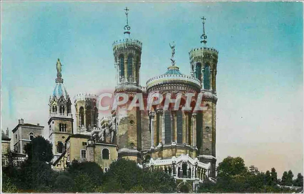 Lyon - Les Tours de la Basilique Notre-Dame de Fourvière — Éditions J. Cébard, Lyon - Recto