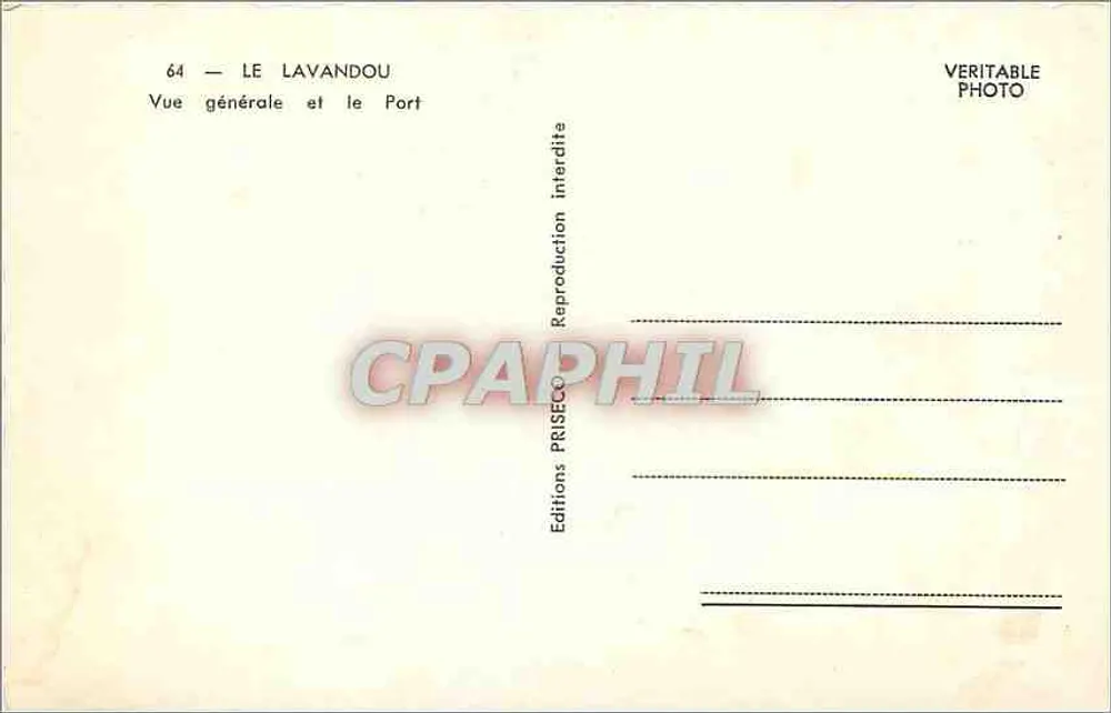 Le Lavandou — Vista geral e o Porto — Edições PRISÉCO - Verso