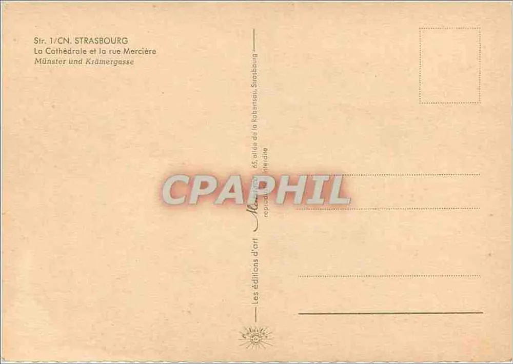 Strasbourg — Cathédrale Notre-Dame et rue Mercière — éditeur Almanza - Verso