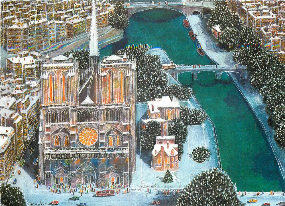 Notre-Dame de Paris — vista invernal — Edith S. Handler, 0469-T - Frente