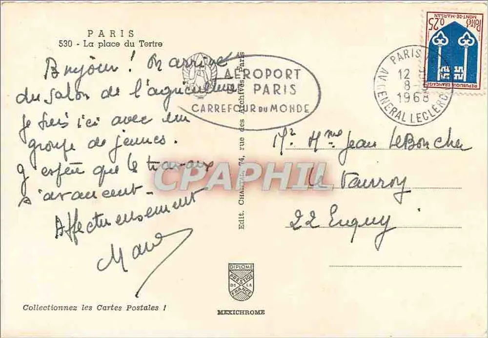 Place du Terre - Paris — cena de café com pintor — editor Mexichrome, n° 530 - Verso