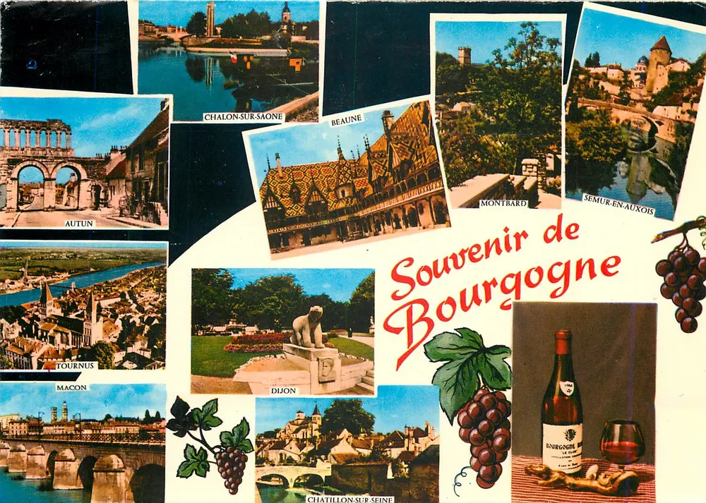 Lembrança da Borgonha — collage de locais — Impressor Dijon - Frente