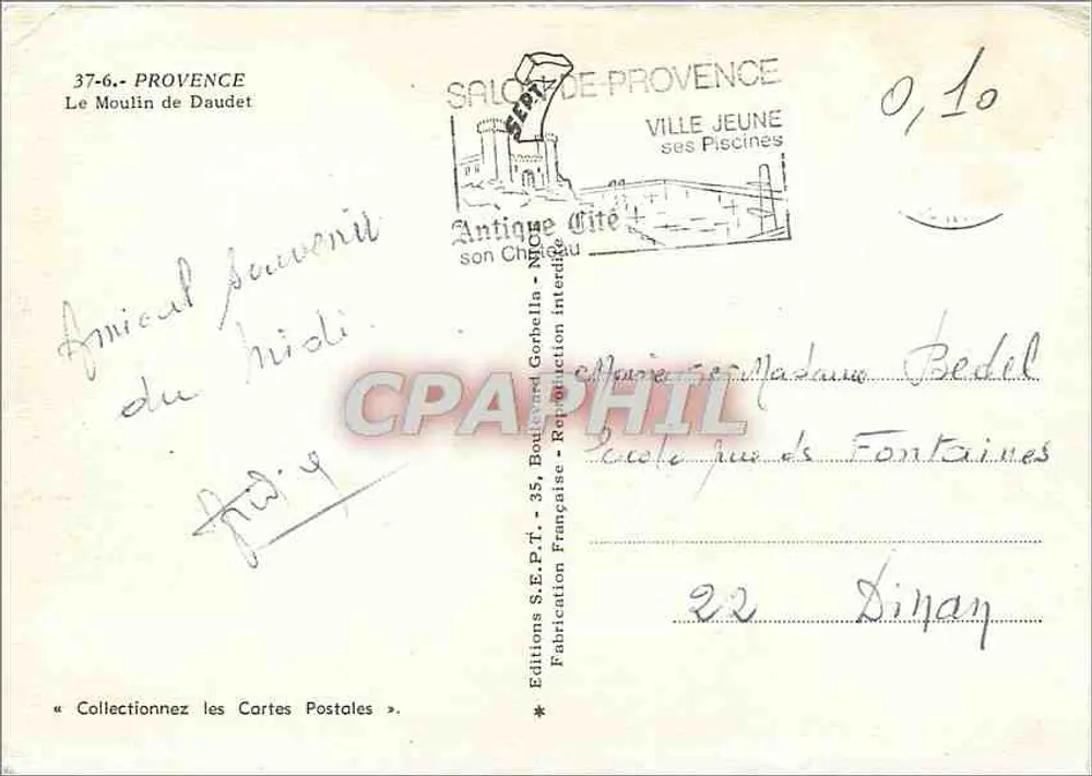 O Moulin de Daudet — Provence — Edições S.E.P.T. - Verso
