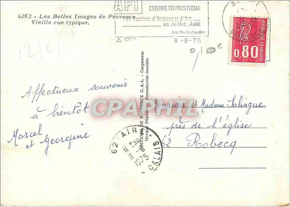 Vieille rue typique — Les Belles Images de Provence — Éditions de Provence G.A.L. - Verso