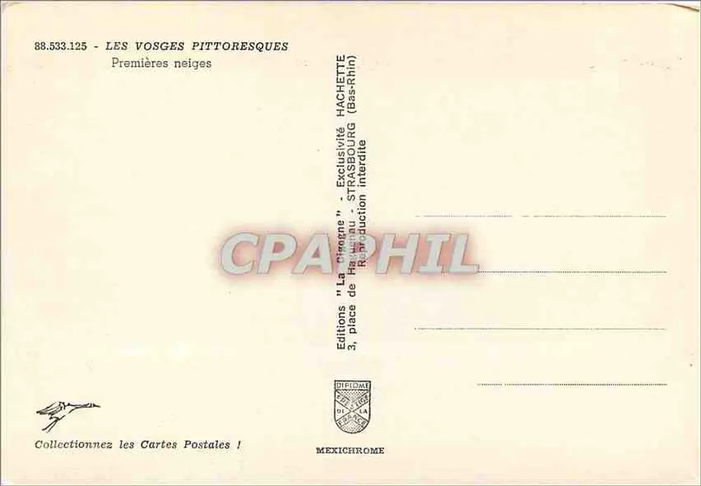 Os Vosges pittorescos — Primeiras neves — Edições Hachette (Bas-Rhin) - Verso