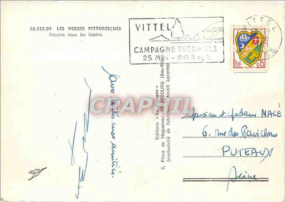 Pittoreske Vosges — Strahlen unter den Tannen — Éditions de Haquenau-Strasbourg - Rückseite